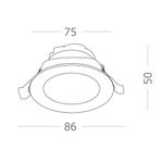 ST211.548.06.24 Св-к встр. Белый LED 1*6W 4000K 480Lm Ra80 24° IP20 D86xH50 220-240V