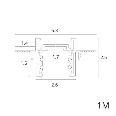 Магнитный шинопровод встраиваемый в гипсокартон Arte Lamp OPTIMA-ACCESSORIES A730106
