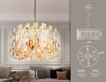 Подвесная люстра TR5061/6 GD/CL золото/прозрачный E14/6 max 40W D500*938