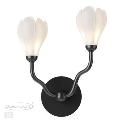 5090/2W MODERN ODL25 561 черный матовый/белый/фарфор Бра G4 LED 2*5W GARDI