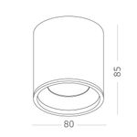 ST165.532.12 Светильник потолочный Белый LED 1*12W 3000K 840Lm Ra>90 36° IP44 D80xH85 85-265V