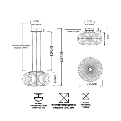 7720/24L PIKO LED SN 028 Светильник металл/стекло/прозрачный/золотой LED 24Вт 3000-6500K D300 IP20 пульт ДУ ANGELO