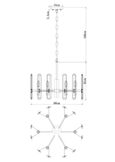Подвесная люстра Divinare TENERIFE 7136/02 LM-6, 6хE14
