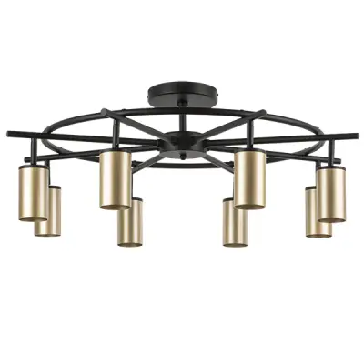 LR718408 Люстра RULLO 8х50W GU10 ЧЕРНЫЙ/ЗОЛОТО (571718+214440-8)