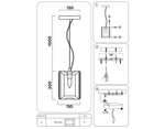 Подвесной светильник TR5107 CH/CL хром/прозрачный E27/1 max 40W 150*150*1200