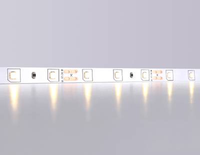 Светодиодная лента GS1001 2835 60Led/ 4.8W m/ 12V IP20 3000K/ 5000*8*1.2mm/ кратность резки 50mm (2 конт.)