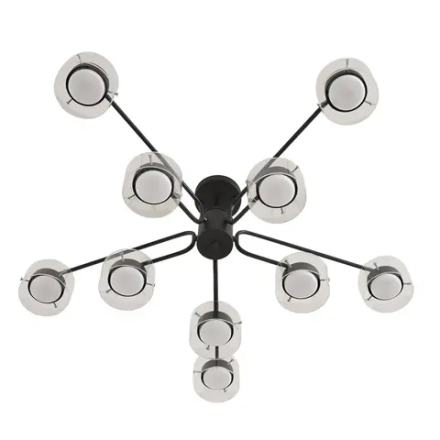8349/10C COMFI LN26 232 черный/прозрачный, металл/стекло Светильник потолочный LED GX53 10*7W 220V NATALINA