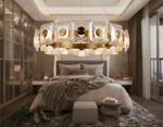 Светильник светодиодный подвесной LH31027 BS/TI латунь/янтарь 72W 3000K D700*150