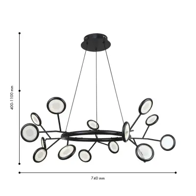 Подвесная люстра Mugs 4252-15P, 15*LED*3W, 3825LM, 4000K. ТМ F-Promo