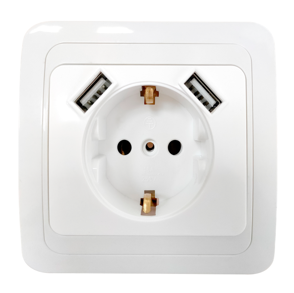 Розетка 1-м Classico 2047 IP20 с заземл. с 2-мя USB бел. IN HOME 4690612035246 Розетка 1-м Classico 2047 IP20 с заземл. с 2-мя USB бел. IN HOME 4690612035246