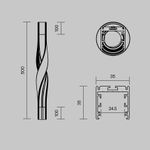 Радиусный профиль 35x35 Twist 180° черный, ALM-3535R-B-T-180°-0.5M. TM Maytoni