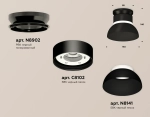 Комплект накладного светильника XS8102051 SBK/PBK/CL черный песок/черный полированный/прозрачный GX53 (N8902, C8102, N8141)