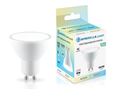 Лампа светодиодная 180904 LED MR16 9W IC GU10 4000K 175-265V