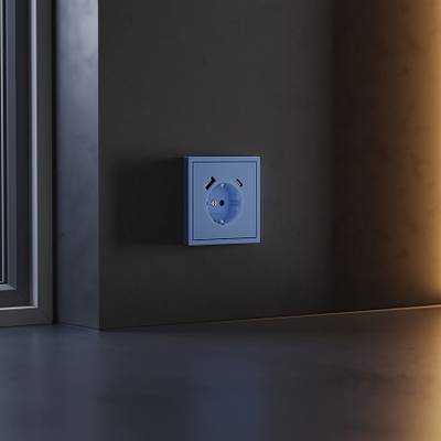 VLS001015 Накладка для розетки с заземлением и защитными шторками, с USB A+C, S70 (деним). (ТМ Maytoni)