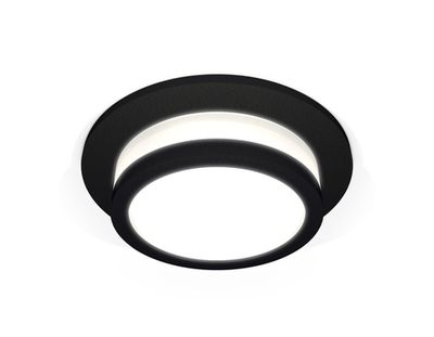 Комплект встраиваемого светильника с акрилом XC6513060 SBK/FR черный песок/белый матовый MR16 GU5.3 (C6513, N6221)