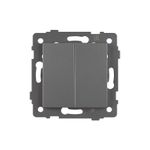 Механизм выключателя двухклавишный непроходной SWT-MK02-PL-GR-V (250V, 10A) (Arlight, -)