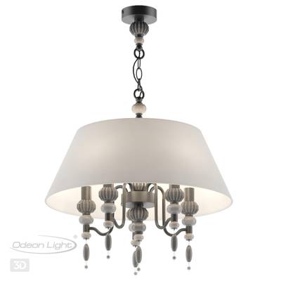 4896/5A MODERN ODL_EX23 163 черный матов./серый/молочный металл/керамика/ткань Люстра E14 5*40W SOCHI