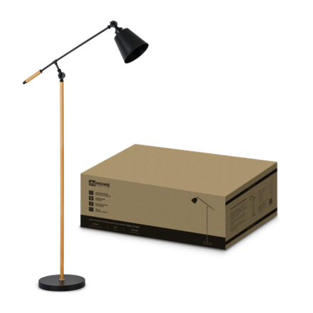 Светильник ТНО 01К-E27Ч 230В торшер напольн. под лампу черн. плафон/черн. корпус IN HOME 4690612056159