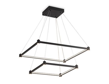 Светильник подвесной светодиодный FL5597/2+8 BK черный 60W 3000K/4200K/6400K 600*600*1300 (без ПДУ)