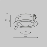 Встраиваемый светильник Линза / Lens 12 Вт 4000 К 70° IP44, DL105-12W4K-B. TM Maytoni