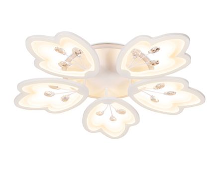 Потолочный светодиодный светильник с пультом и подсветкой FA510/5 WH белый 140W+28W D660*95 (ПДУ РАДИО 2.4)