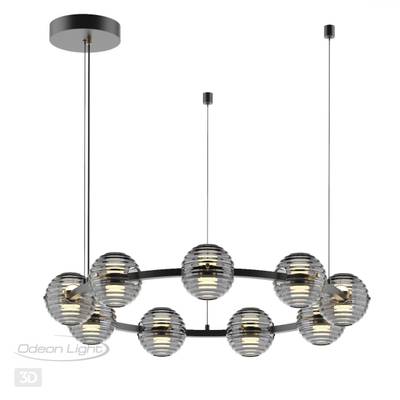5041/90L L-VISION ODL24 427 черн./золото/дымчатый/металл/стеко Люстра LED 90W 4000К 7751Лм TRONI