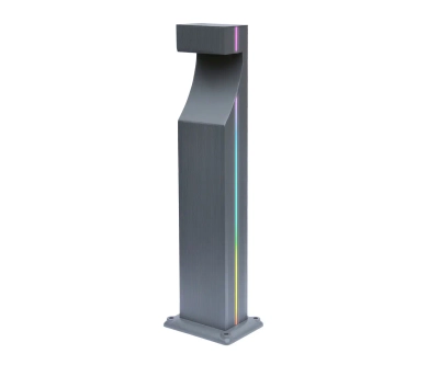 09205-F(220V),16(RGB) Светильник уличный Келси серый 220V w13*8,5 h80 Led 6W (4000K) c пультом ДУ, Декоративная подсветка RGB.