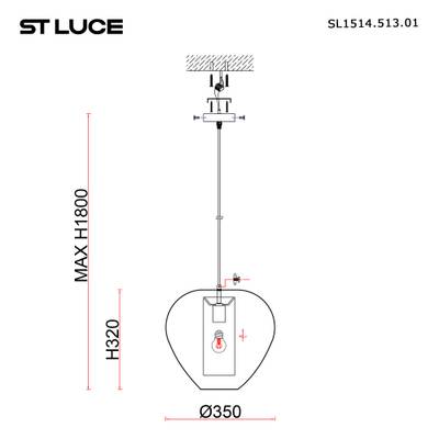 SL1514.513.01 Светильник подвесной ST-Luce Белый/Бежевый,Синий E27 1*40W