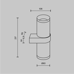 Настенный светильник (бра) Фокус Дизайн / Focus Design GU10х2, C069WL-02MG. TM Maytoni