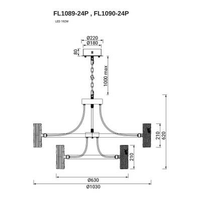 Люстра подвесная Inverno Clear FL1089-24P, LED