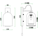 Бра Arte Lamp PAIO A7015AP-1BK, 1хE14