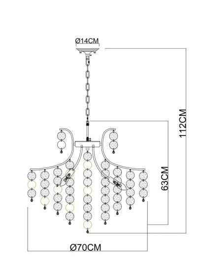 Подвесная люстра Arte Lamp PIPIRIMA A4089LM-8AB, 8хE14