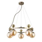 SLE106303-05 Люстра подвесная Бронзовый/Прозрачный, Янтарный E27 5*60W