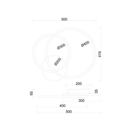 Потолочная люстра ARTE LAMP SIERRA A2211PL-2BK, 1хLED