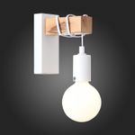 SL1142.501.01 Светильник настенный Белый, Светлое дерево E27 1*60W