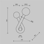 Настенный светильник (бра) Vortex G9х2 MOD476WL-02BS. TM Maytoni