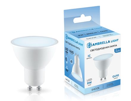 Лампа светодиодная 180906 LED MR16 9W IC GU10 6400K 175-265V
