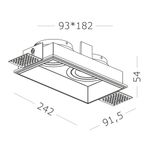 ST262.418.02 Св-к встр. Черный GU10 2*50W IP20 L91,5xW17,2xH5,2 220V Без ламп