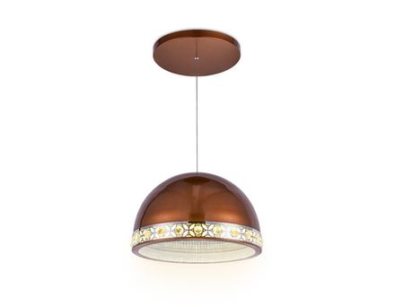 Подвесной светодиодный светильник FA9497 CF/CH кофе/хром 4200K 36W D400*770 (без ПДУ)