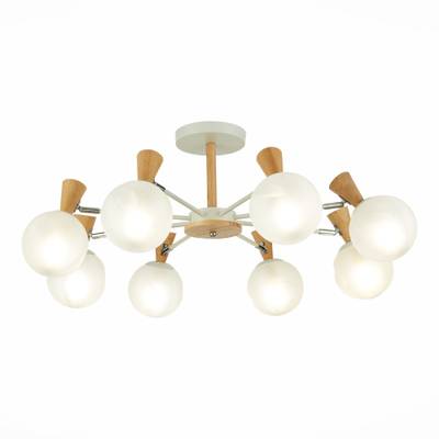 SLE220702-08 Люстра потолочная Белый, Светлое дерево/Белый E14 8*40W