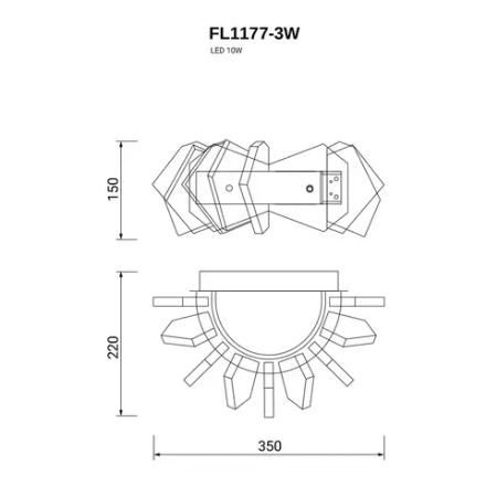 Бра Celeste Chrome FL1177-3W, LED