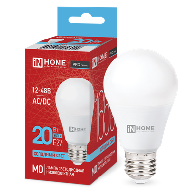 Лампа светодиодная низковольтная LED-MO-PRO 20Вт 12-48В E27 6500К 1650лм IN HOME 4690612056029