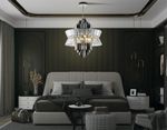 Подвесная люстра с хрусталем LH41026/18 BK/CL черный/прозрачный E14*18 max 40W D700*750