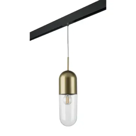 PRO690013 Светильник д/1-фазн трека RAMO 1х40W E27 ШАМПАНЬ/ПРОЗРАЧНЫЙ/ЧЕРНЫЙ (690013+595007) Lightstar