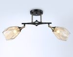 Светильник подвесной TR303032/2 SB/BK/TI  бронза/черный/янтарь E27/2 max 40W 580*145*280