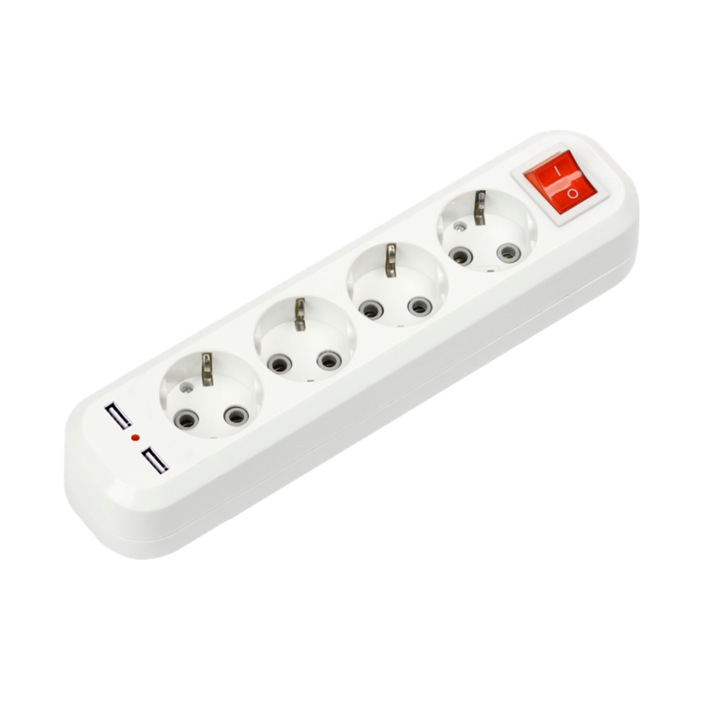 Колодка 4м УЗВ-4USB-GRAND с выключателем и заземлением 2хUSB 5340 IN HOME 4690612043081