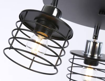 Потолочный светильник в стиле лофт TR8092/3 BK/CH черный/хром E27*3 max 40W D372*190