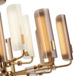 5467/60L MODERN ODL_EX26 белый/коричневый/античная бронза/металл/стекло/декор металл Люстра LED x 60W (5W*12) 3000K LION