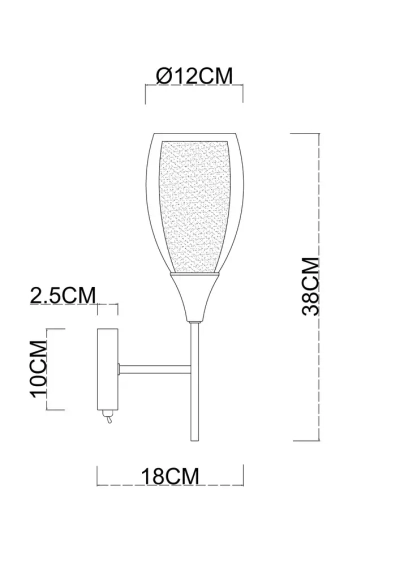 Бра Arte Lamp BARRY A7951AP-1CC, 1хE14