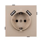 Механизм розетки с USB зарядкой SCT-TENDO-MUAA-PL-GD (230V, 16A) (Arlight, -)